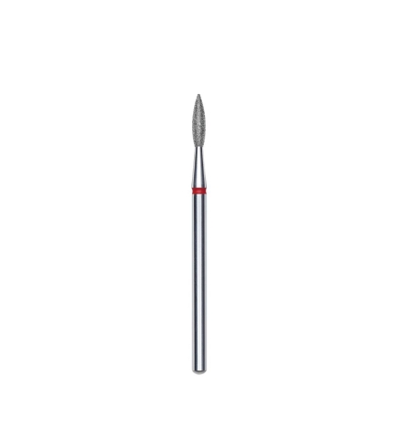 Fresa diamantada para piel "llama" afilada roja EXPERT diámetro 2,1 mm/ parte útil 8 mm (divisible por 10)