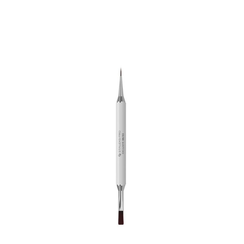 Pincel de doble punta Exclusive blanco para gel 10 mm / para gel 10 mm