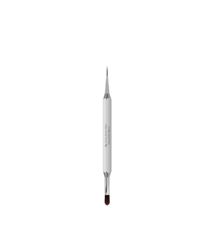 Pincel de doble punta Exclusive blanco para gel 11 mm / alargado 12 mm