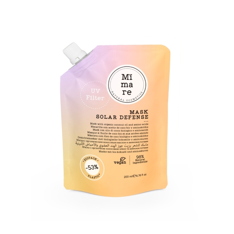 Mascarilla intensiva solar defense. Nutre, repara y protege el cabello tras la exposición al sol, sal o cloro - Mimare (200 ml)