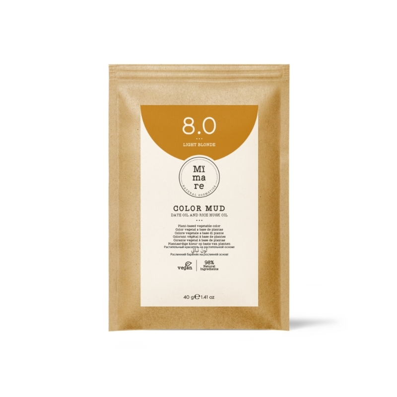 Color en barro 8.0 Rubio claro - Mimare (40 gramos)