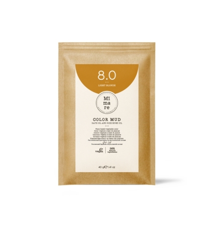 Color en barro 8.0 Rubio claro - Mimare (40 gramos)