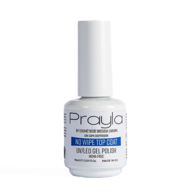 No wipe top coat UV/LED (SIN capa de dispersión), hema free - Prayla (15 ml)